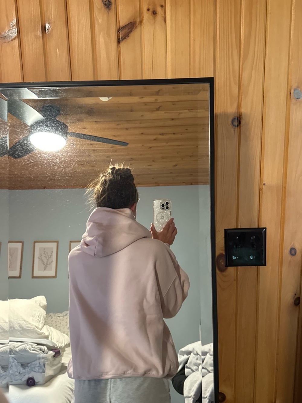 Relaxed Light Pink Hoodie Sweatshirt - Picture 2 of 2